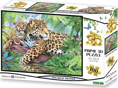 Prime 3D - Jaguar ve Yavrusu 63 Parça Puzzle 10527
