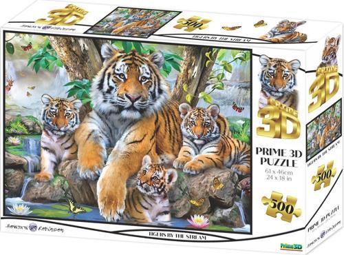Prime 3D - Kaplanlar 500 Parça Yetişkin Puzzle 10457