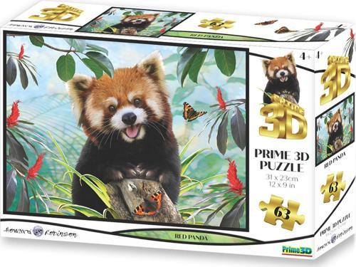 Prime 3D - Kırmızı Panda 63 Parça Puzzle 10534