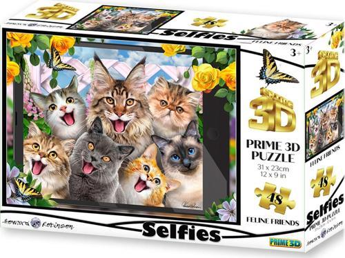 Prime 3D - Sevimli Kediler Selfie 48 Parça Puzzle 20553