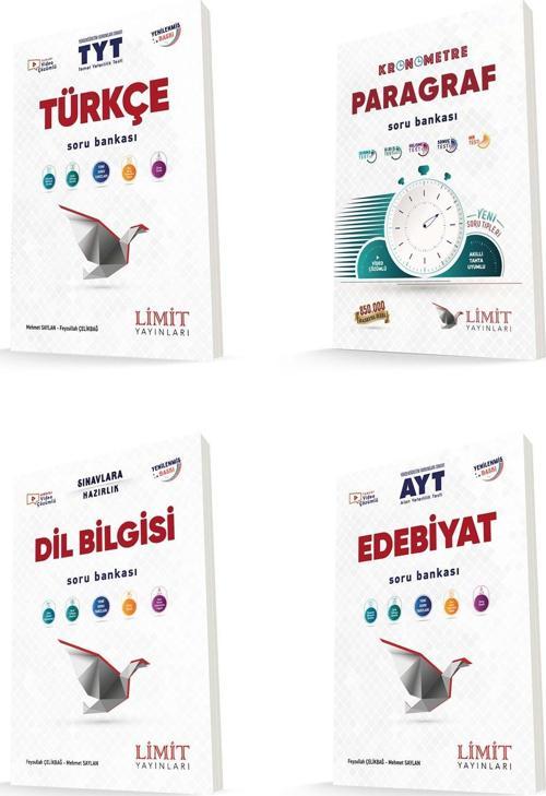 Limit Tyt Türkçe + Paragraf + Dil Bilgisi + Ayt Edebiyat Soru Bankası Seti 4 Kitap 2024
