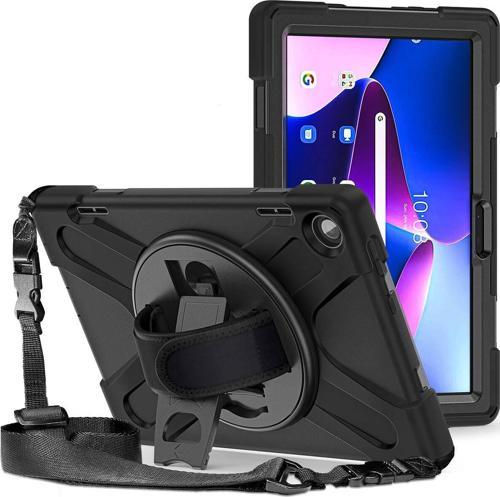 Lenovo Tab M10 HD 2.gen 10.3 inç Kılıf Yatay ve Dikey Standlı Askılı Military Amazing Defender Zırh Özellikli Kılıf