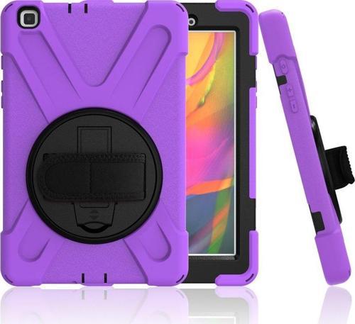 Samsung Galaxy Tab A7 Lite Kılıf Yatay Standlı ve Askılı Amazing Defender Zırh Özellikli Kılıf