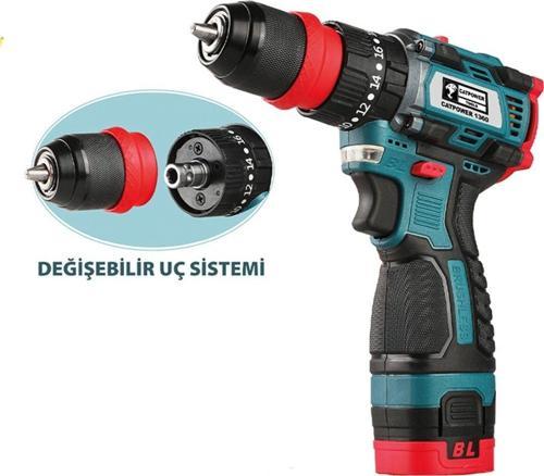 1360 Kömürsüz Akülü Vidalama 16V Li-İon 2.0 Ah