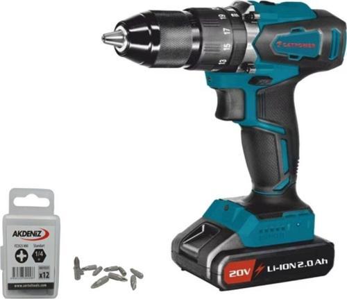 4111 20V 2.0 Ah Kömürsüz Li-İon Çift Akülü Darbeli Vidalama+Akdeniz Pz2/25Mm Vidalama Ucu