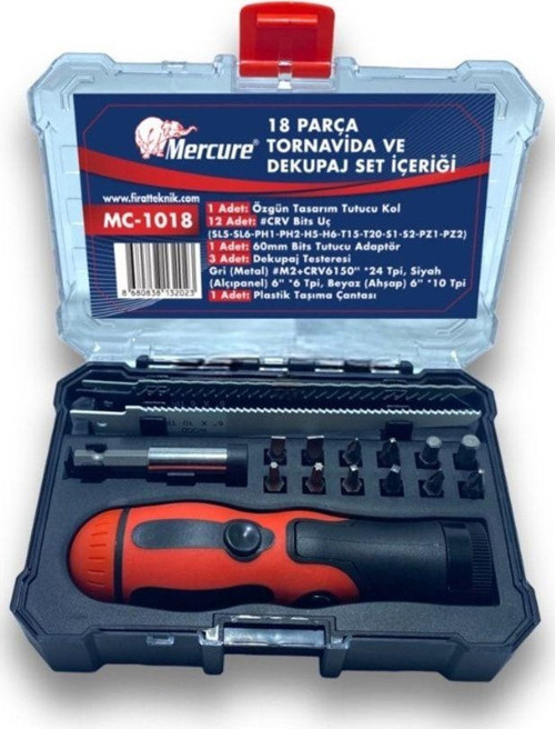 18 Parça Tornavida Ve Dekupaj Seti (Mc-1018)