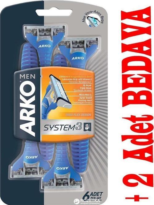Tıraş Bıçağı Sistem3  6 + 2 Adet Hediyeli 8 li Paket Blister