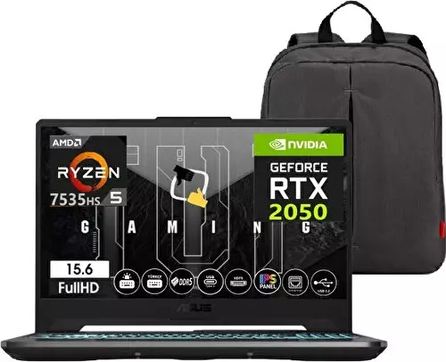 Tuf Gamıng A15 Amd Ryzen 5 7535HS 16GB 1tb SSD RTX2050-144Hz Freedos 15.6 Fhd Taşınabilir Bilgisayar SNERTECHÇANTA