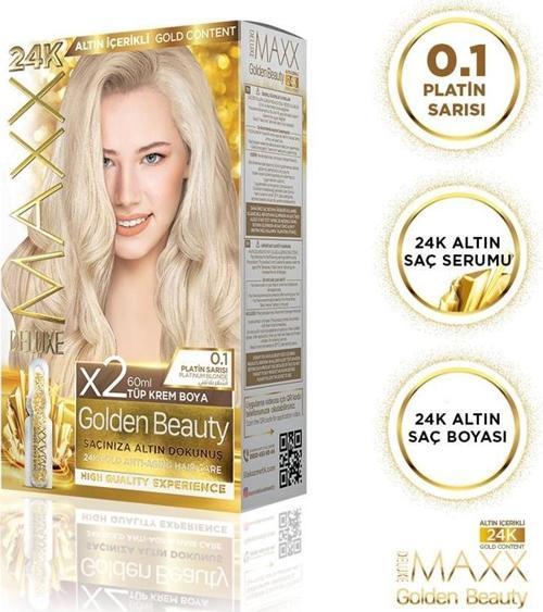 Golden 24K Altın Içerikli Saç Boyası 0.1 Platin Sarısı Sarısı 2 Boyama
