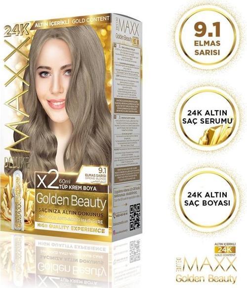 Golden 24K Altın Içerikli Saç Boyası 9.1 Elmas Sarısı 2 Boyama