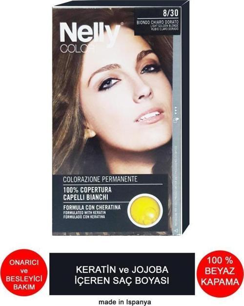 Jojoba ve Keratinli Saç Boyası 8.30 Açık Altın Sarı