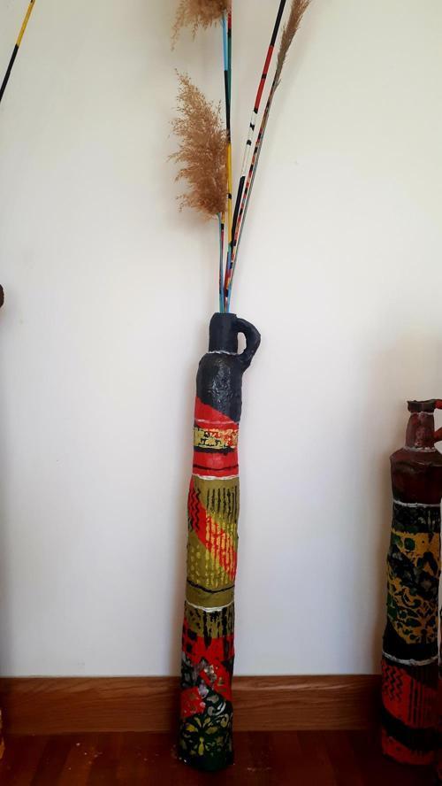 el yapımı vazo küp büyük boy 86 cm