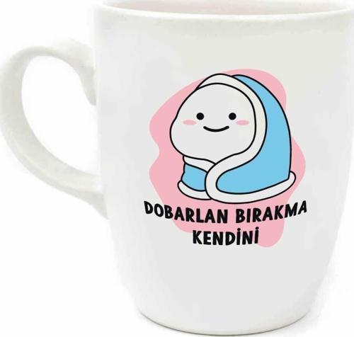 Dobarlan Bırakma Kendini Krem Oval Kupa - Hediye Seramik Kupa