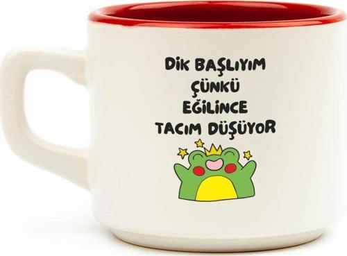 Eğilince Tacım Düşüyor Beyaz Venüs Kupa - Hediye Seramik Kupa