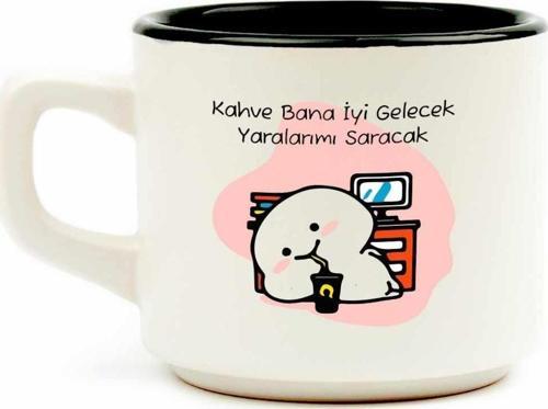 Kahve Bana İyi Gelecek Yaralarımı Saracak Beyaz Venüs Kupa - Hediye Seramik Kupa