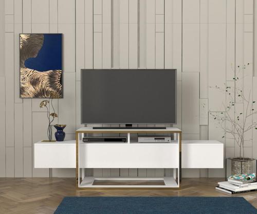 Bianco Tv Sehpası Beyaz - Gold