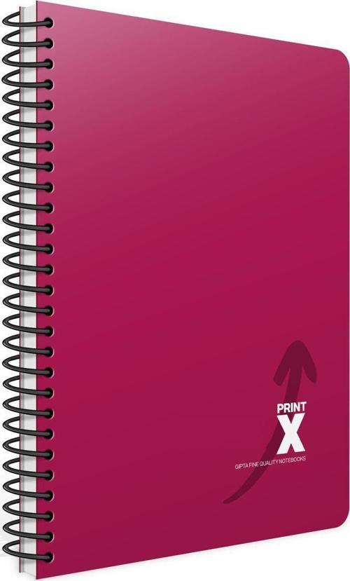 Print-X Spiralli Seperatörlü Plastik Kapak Not Defteri 17X24Cm 160 Yaprak 4+1 (4 Kareli + 1 Çizgili) 6574