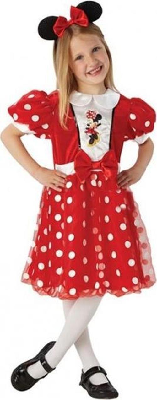 Minnie Mouse Çocuk Kostüm 5-6 Yaş Kırmızı Glitz