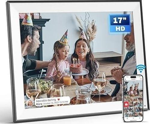 17 Inc HD Ekstra Büyük Dijital Resim Çerçevesi 64 GB 1280x960HD, Siyah