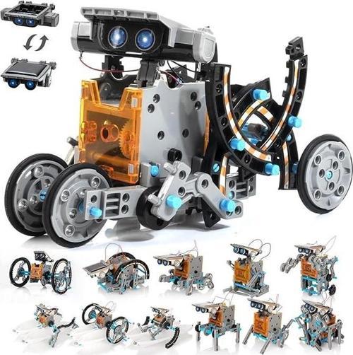 Çocuklar İçin 14'ü 1 Arada Güneş Enerjili Robot Eğitim Seti
