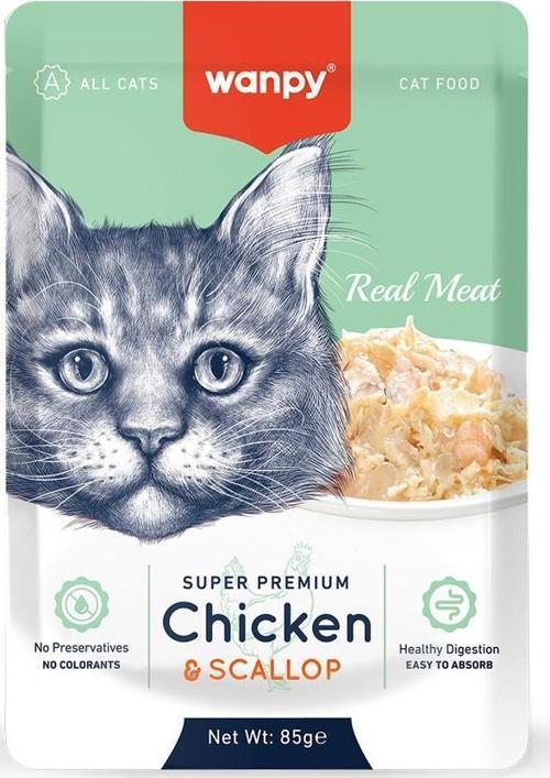85 gr Pouch Tavuklu & Deniz Taraklı Yaş Kedi Maması 12 Adet