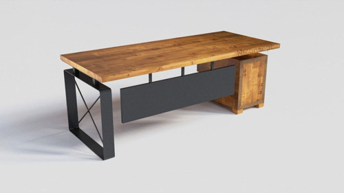 Doğal Ahşap Ofis Masası ( 85 cm - 240 cm )