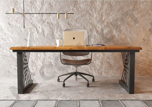Doğal Ağaç Ofis Masası ( 85 cm - 190 cm )