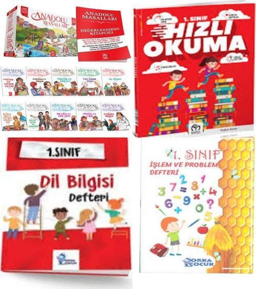 1.Sınıf Anadolu Masalları Hikaye Serisi +Hızlı Okuma Ve İşlem Problem + Dil Bilgisi Defteri