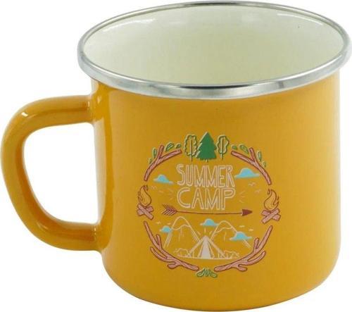 Retro Emaye Kupa Bardak Sarı Summer Camp 330 cc