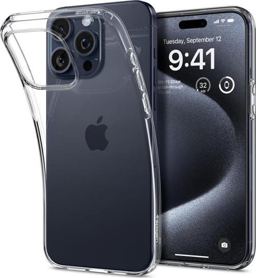 iPhone 15 Pro Kılıf, Spigen Liquid Crystal 4 Tarafı Tam Koruma Crystal Clear