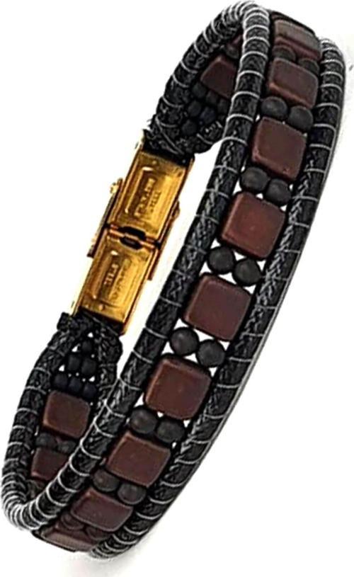 Hematit Ve Mat Oniks Taşlı Tasarım El İşi Doğal Taş Bileklik