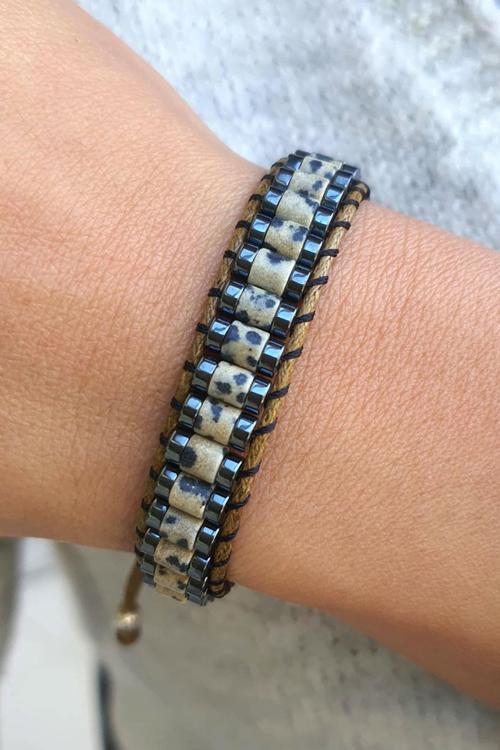 Jasper Ve Hematit Taşlı El İşi Tasarım Doğal Taş Bileklik