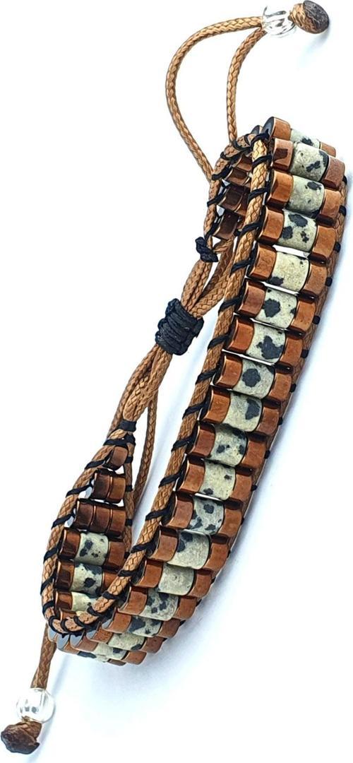 Jasper Ve Hematit Taşlı El İşi Tasarım Doğal Taş Bileklik