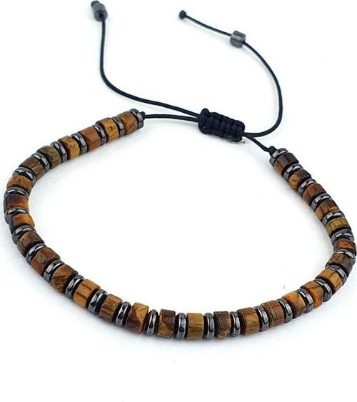 Kaplan Gözü Ve Hematit Taşlı El.İşi Tasarım Doğal Taş Bileklik