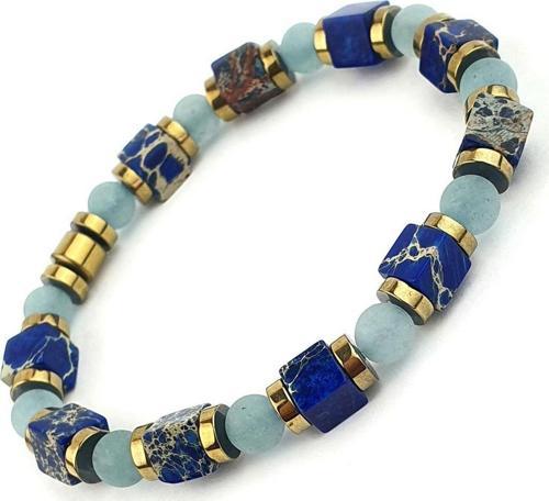 Lapis Lazuli Hematit Ve Kuvars Taşlı Tasarım Doğal Taş Erkek Bileklik