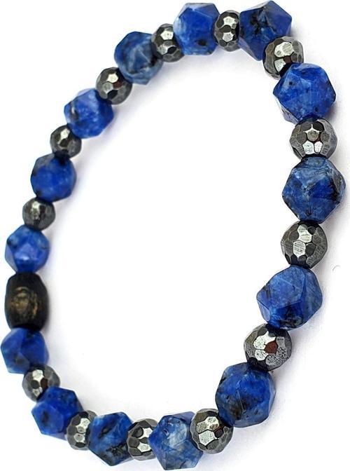 Lapis Ve Hematit Taşlı Doğal Taş Bileklik