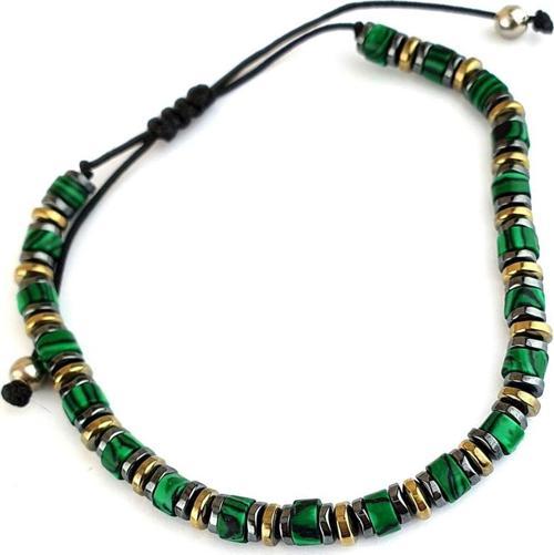 Malakit Hematit Taşlı El.İşi Tasarım Doğal Taş Bileklik