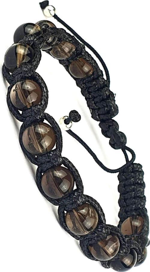 Dumanlı Kuvars Taşlı El İşi Şambala Erkek Bileklik