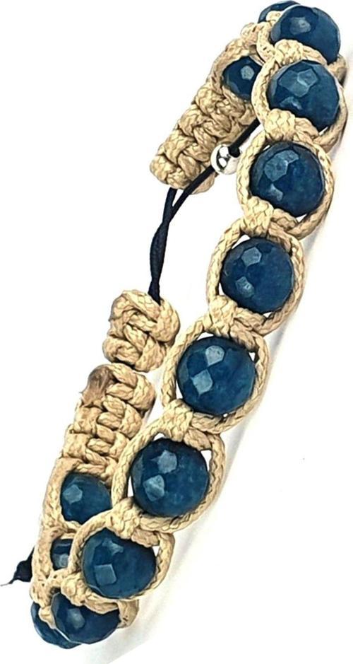 Mavi Kuvars Taşlı El İşi Tasarım Şambala Bileklik