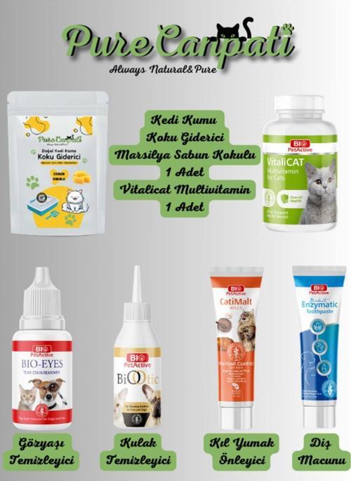 Kedi Kumu Koku Giderici(Marsilya Sabunu) Ve Bakım Seti (Vitamin,Göz,Kulak,Ağız,Kıl Yumağı Önl.)