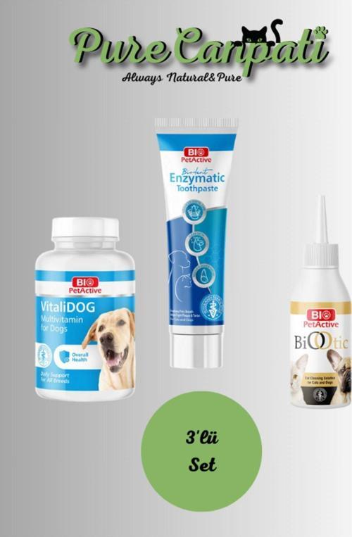 Köpek Multivitamin,Diş Macunu ve Kulak Bakım Seti