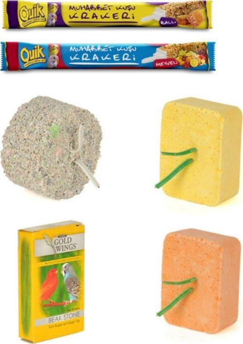Mineral Blok+meyveli Ve Ballı Kraker+muzlu Ve Portakallı Blok+gaga Taşı