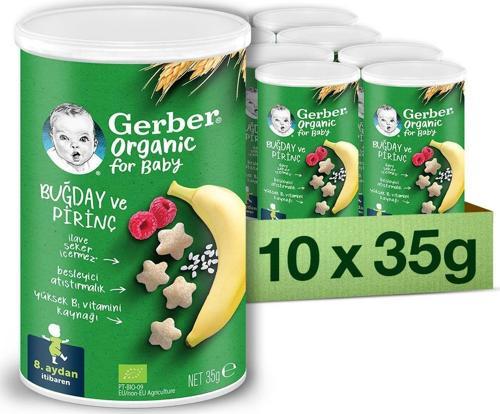 Organik Pirinçli Buğdaylı Muzlu Bebek Atıştırmalığı 35g X10