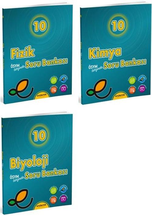 Endemik 2025 10. Sınıf Fizik + Kimya + Biyoloji Soru Seti 3 Kitap
