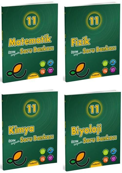 Endemik 2025 11. Sınıf Matematik + Fizik + Kimya + Biyoloji Soru Seti 4 Kitap