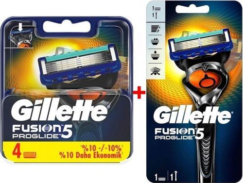 Fusion 5 Proglide Yedek Bıçak 4'Lü + Proglide Flexball Tıraş Makinesi 1 Yedekli