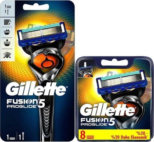 Fusion 5 Proglide Yedek Tıraş Bıçağı 8'Li + Proglide Flexball Tıraş Makinesi 1 Yedekli