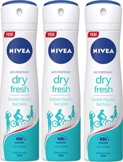 Dry Fresh Kadın Sprey Deodorant 150 ml X 3 Adet
