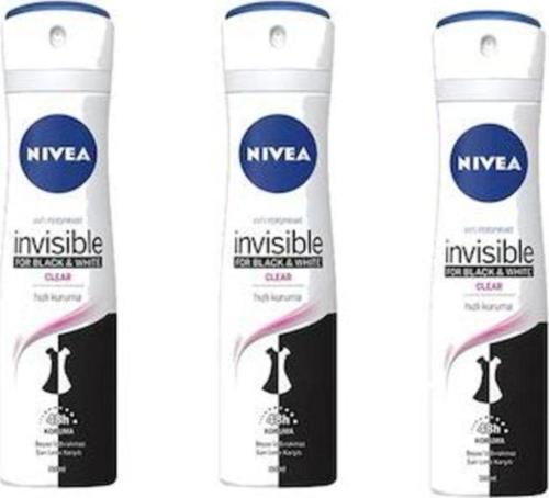 Invisible Black & White Clear Kadın Deodorant 150 ml X 3 Adet