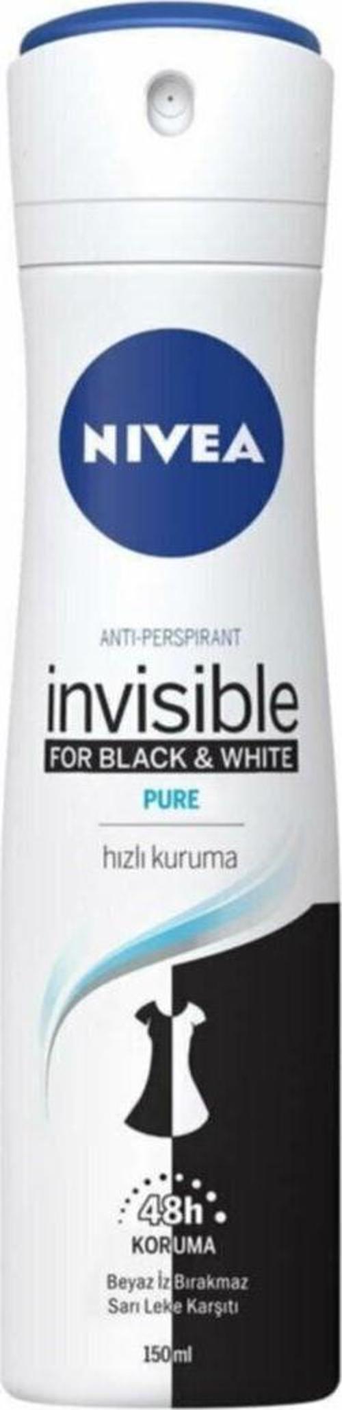 Invisible Black White Pure Kadın Deodorant Sprey 150 ml